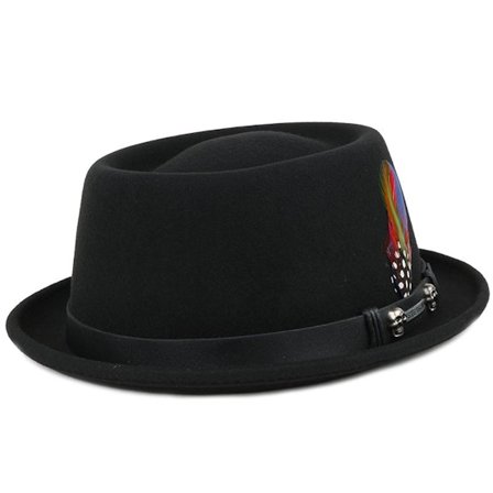 Stetson - Schwarz Porkpie Hut - Pork Pie Woolfelt Black @ Hatstore
