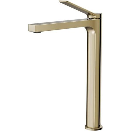 EMKE badrumsblandare i guld eller champagne med strålaer, blandare för tvättställ i massiv mässing