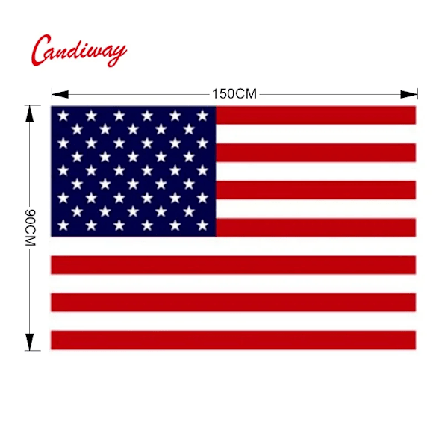 Candiway USA Flagger - Amerikanske Polyester Standard Flagger med Stjerner og Striber - UV-Resistent Banner 150cm x 90cm