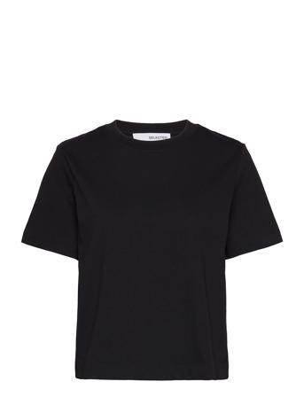 Slfessential Ss Boxy Tee Noos Tops T-shirts & Tops Short-sleeved Black Selected Femme