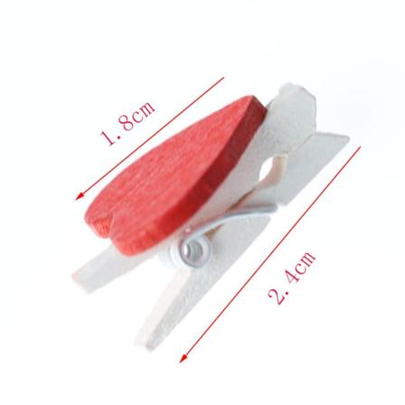 Söt mini rött hjärtformat träklip memorandum 10ST PACK röd