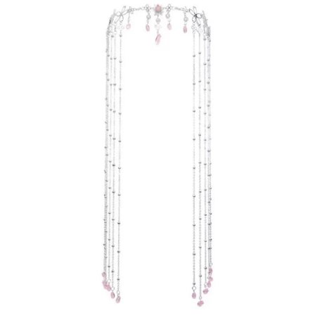 Långt strasshuvudstycke med tofs (silver)