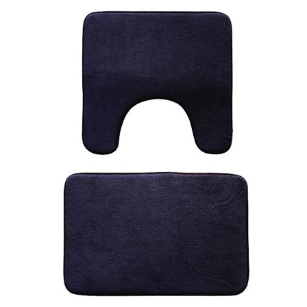 2-osainen sarja koralli fleece laivastonsininen liukumaton imukykyinen lattiamatto hidas palautumismatto wc-matto