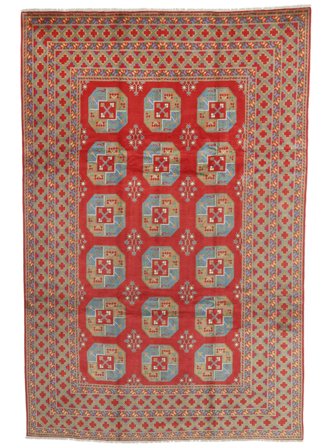 Medalionowy Duży Afgan Fine Dywan 246X355 Wełna