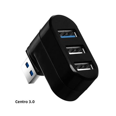 3-i-1 USB 3.0 Hub-adapter 3-ports splitter med kortleser for bærbar PC stasjonær PC svart