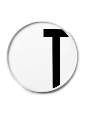 Design Letters Porcelain Plate A-Z - White - Ø 20 CM