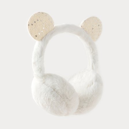 1 st Glittriga Öronmuffar för Kvinnor - Mjuka Vinteröronvärmare i Plysch med Pastellfärger (Rosa, Beige, Brun, Vit, Svart) - Bohemisk Fest & Alltid (