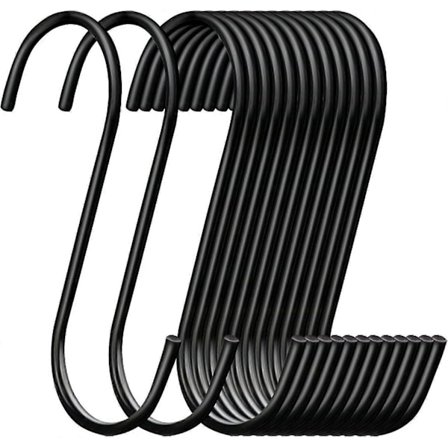 30-pakning S-kroker i stål, S-formede kroker for å henge opp kasseroller, gryter, planter, vesker