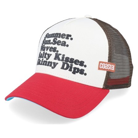 Coastal - White trucker Caps - Hft Summerseasand Stone/Red A-Frame Trucker @ Hatstore