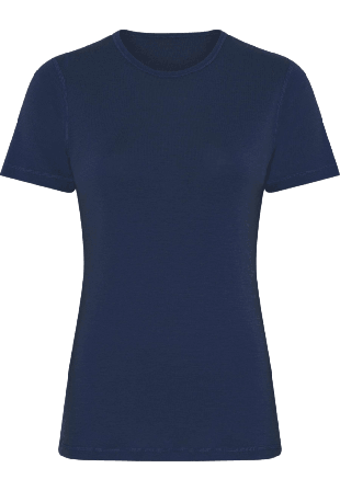 Dovre 100% Merinoull, T-shirt, Marinblått Linnen Dam Blå L