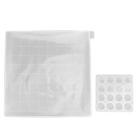 2 stk. Skakforme Transparent DIY Epoxy Resin Drop Lim Silikone Støbe Skakbræt Sæt