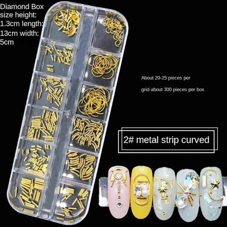 Nageldekorationer för Nail Art 12 Grid Large Box Nail Rivet Metallmaterial Paljetter 12# hollow silver Rivet