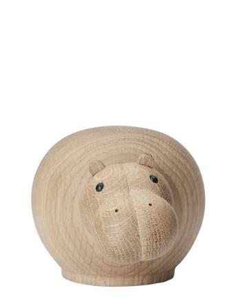 Hibo Hippopotamus Home Decoration Decorative Accessories/details Wooden Figures Beige WOUD
