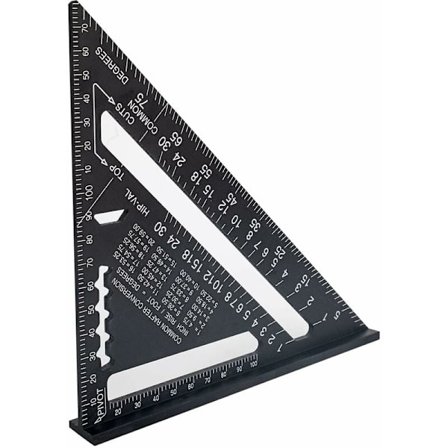 Metal Tømrerhjørne 180mm Multifunktionel Tømrerhjørne til Tømrer Ingeniør (7 Tommer Sort Metrisk)