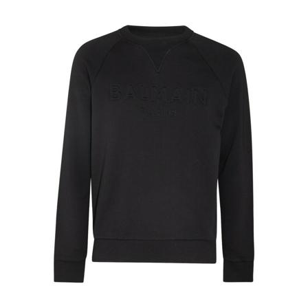 Balmain, Round-neck Knitwear Zwart, Heren, Maat:M