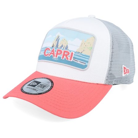 New Era - White trucker Caps - Capri Summer White/Pink Trucker @ Hatstore