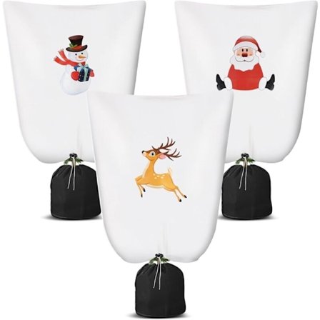 Stk. Plantebeskyttelse Vinter, 110x90cm Plantebeskyttelsestrekk, 80g/m2 Vinterbeskyttelse med Glidelås og Snøring