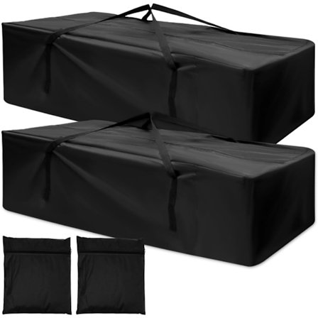 Set med 2 förvaringsväskor, skyddande överdrag, kuddar, trädgårdskuddar (173 x 76 x 51 cm)