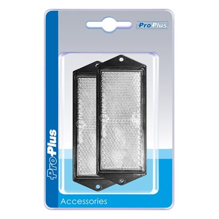 Heijastin valkoinen 104x40mm ruuvattava 2 kpl läpipainopakkauksessa