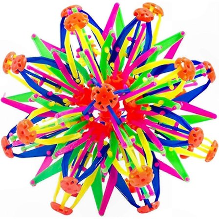 2-pak udvidende sfærebolde, farverigt magisk legetøj til børn, regnbueåndedrætsbold, stressreducerende krympbar bold