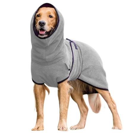 Kjæledyr Hundeklær Håndkle Tørking Badekåpe Frakk Valp Varmere klær Grey S