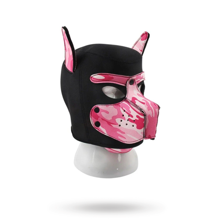 Neoprene Dog On Mask Black-Camouflage Pink - Vuxen.se - Ögonbindel, ögonmask för BDSM - Vuxen.se - Bondage, fetish, BDSM