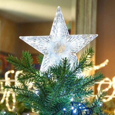 Varmhvit LED Julestjerne til Juletre