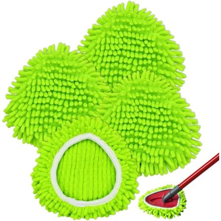 4 stk. Mikrofiber Mopp Refill Hoder, Gjenbrukbare Moppeputer Kompatible med Vileda Turbo 2 i 1 EasyWring&Clean Spin Mopp Vaskbare Erstatningskluter