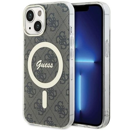 Guess IML 4G MagSafe iPhone 15 Plus-etui - brun