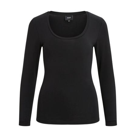 Object U-Neck TOP , Zwart , Dames , Maat: S