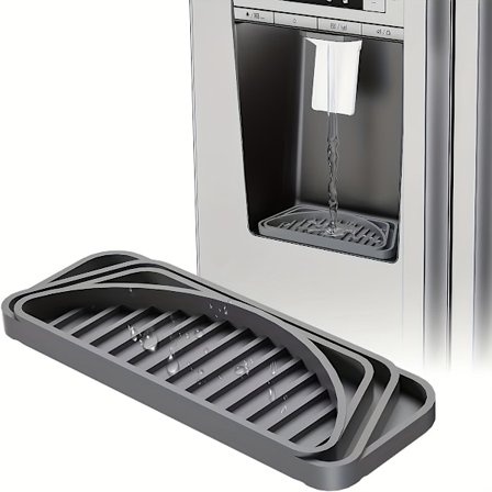 1 stk. Silikone Drypbakke til Køleskab - Drypbakke til Vanddispenser & Isbeskyttelsespande med Hævede Kanter til Effic [DB]