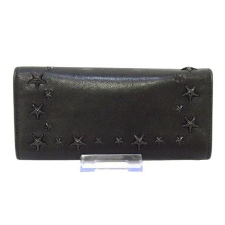 Jimmy Choo Pre-owned, Pre-owned Leather Wallets Zwart, Dames, Maat:ONE Size