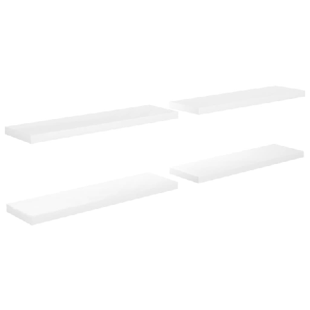 Vidaxl Svävande Vägghyllor 4 St Vit Högglans 90x23,5x3,8 Cm Mdf Vit