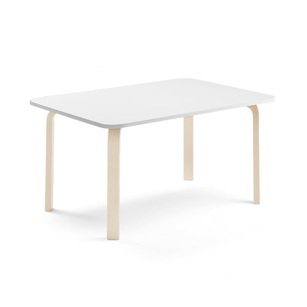 Table ELTON, 1200x700x590 mm, white laminate, birch