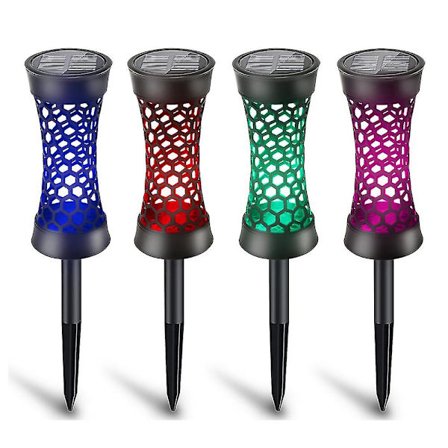 Hagesolcelled utendørslys, fargeskiftende solcellelys fargerike