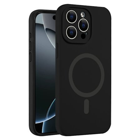 iPhone 16 Pro Skal Fint Hål av Ren Färg Flytande Silikon med MagSafe