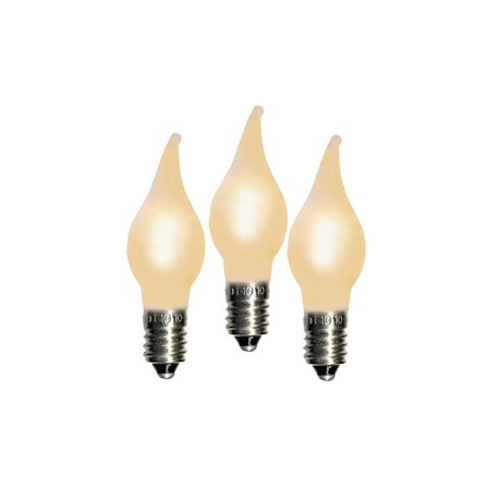 Tre adventsljusstakar. LED E10 3V 0,06W frostad finish.