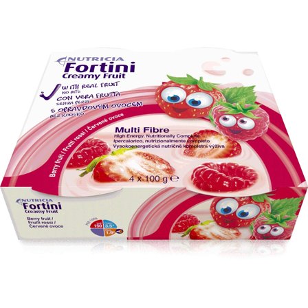 Fortini Creamy Fruit Multi Fibre Frutti Rossi 4x100g