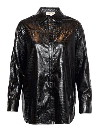 Windy Croco Shirt Langermet Skjorte Svart By Malina