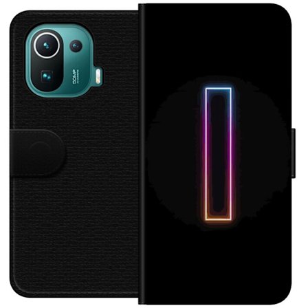 Kompatibel Tegnebogsetui til Xiaomi Xiaomi Mi 11 Pro Minimalistisk neonbogstav I i regnbuefarver mod mørk baggrund