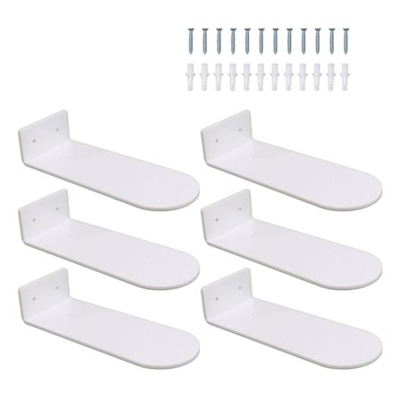 6 stk flydende sko hylder 7,9 tommer Længde akryl sko display til sko samling Hvid