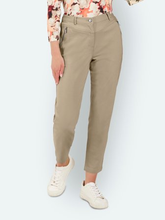 SIGNATURE - 7/8 Bukser - Sand - Elastik i Taljen / Lynlåslommer
