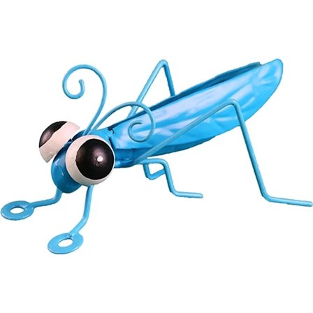 Metal Græshoppe Haveindretning Udendørs Vægkunst Havestatuer Egnet til Haveindretning, Træhegnsdekorationer, Blå