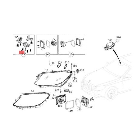 1 pari auton etuvalojen korjaussarja RS-kiinnikkeet Mercedes-Benz S Class W222 2014-2021 W217 A2228