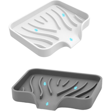 Stykker Sæbeskål, Rejse Sæbeæske Brusebad Sæbeholder Badeværelse Sæbeskål Silikone Sæbeholder med Afløb Skridsikkert Design til Badeværelse og Køkken 