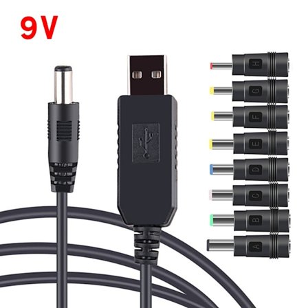 USB till DC 5V 9V 12V Adapterkonverteringskabel USB till 8 st DC-uttag för Router Mini Fläkt Högtalare WIFI Laddningsbankkontakt