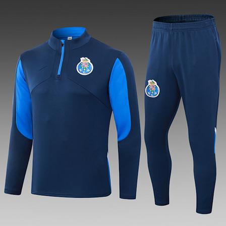 2425 Nya Argentina Bayern Portugal Lika Halv Dragkedja Jacka Vuxen Fotboll Uniform Set Porto/Royal Blue M