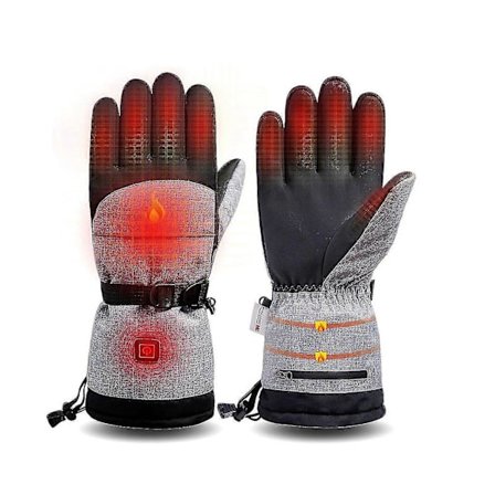 Uppvärmda handskar, justerbara vattentäta pekskärmsuppvärmda motorcykelhandskar för utomhusvandring -DGZD