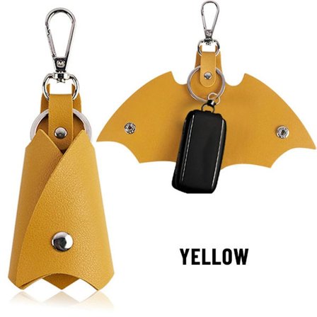 PU Lær Nøkkelring Lær Nøkkelkjede GUL