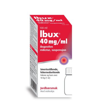 Ibux 40 mg/ml mikstur jordbærsmak 100 ml